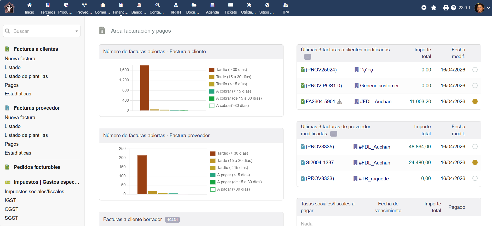 Grystech ERP/CRM — Cuentas por Cobrar y Pagar