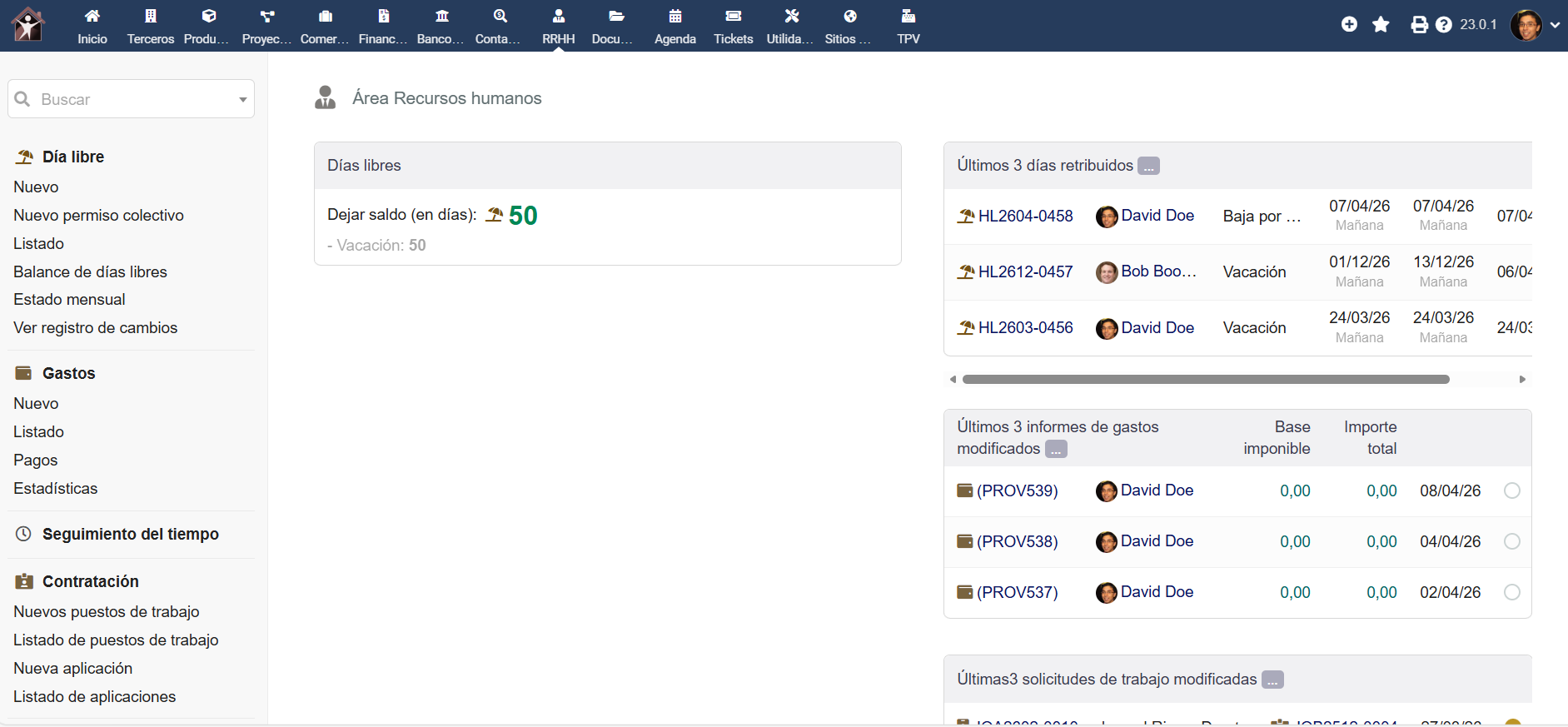 Grystech ERP/CRM — Módulo de Recursos Humanos