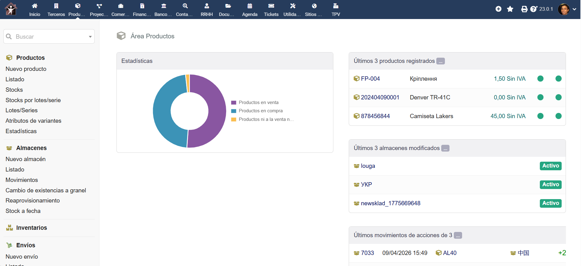 Grystech ERP/CRM — Módulo de Inventario