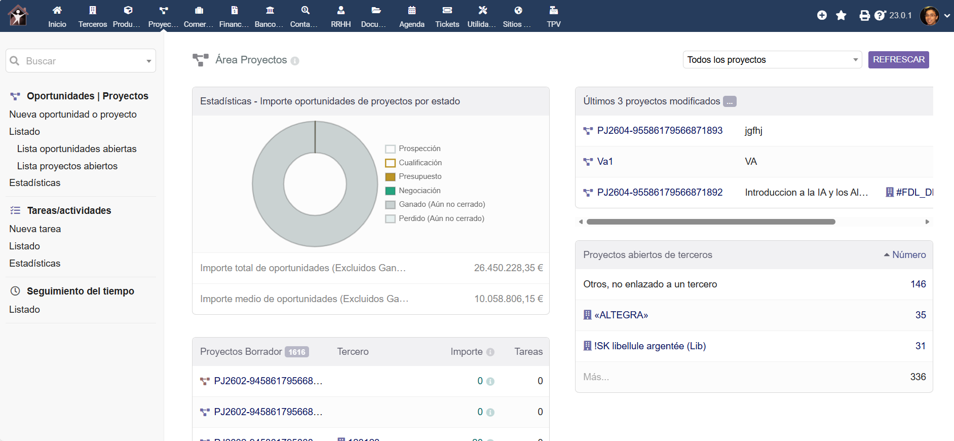 Grystech ERP/CRM — Gestión de Proyectos